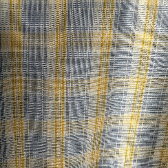 Kirkland Signature Men’s Long Sleeve Pale Blue Yellow Striped Shirt 16.5-35 - Picture 5 of 8